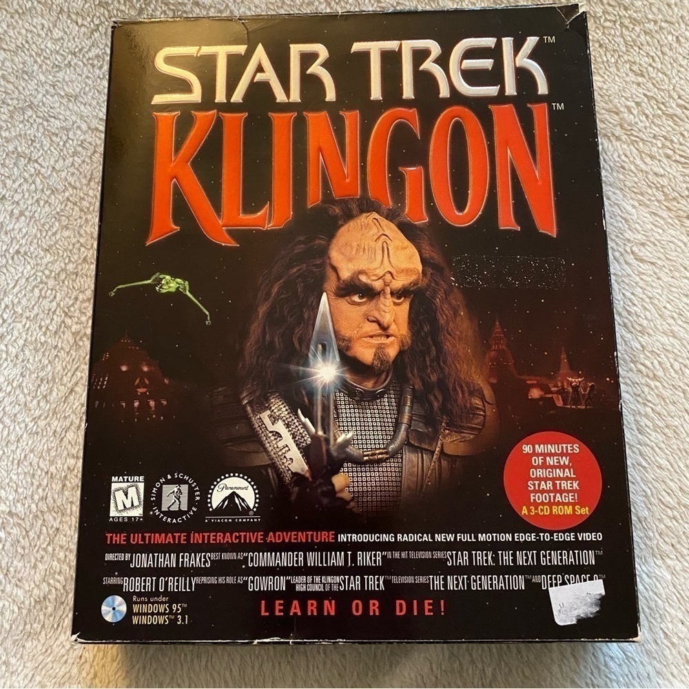 STAR Trek Klingoninteractive CD-Rom game 1996 windows based​​​​​